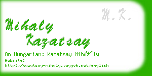 mihaly kazatsay business card